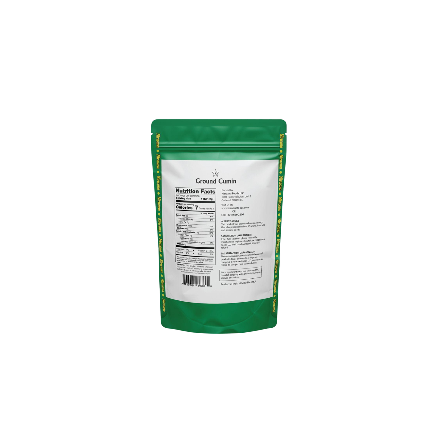 Nirwana Ground Cumin 14 oz – Premium Warm & Earthy Cumin Powder, Perfect for Curries, Spice Blends, Roasted Dishes & Seasoning, Resealable Stand-Up Pouch