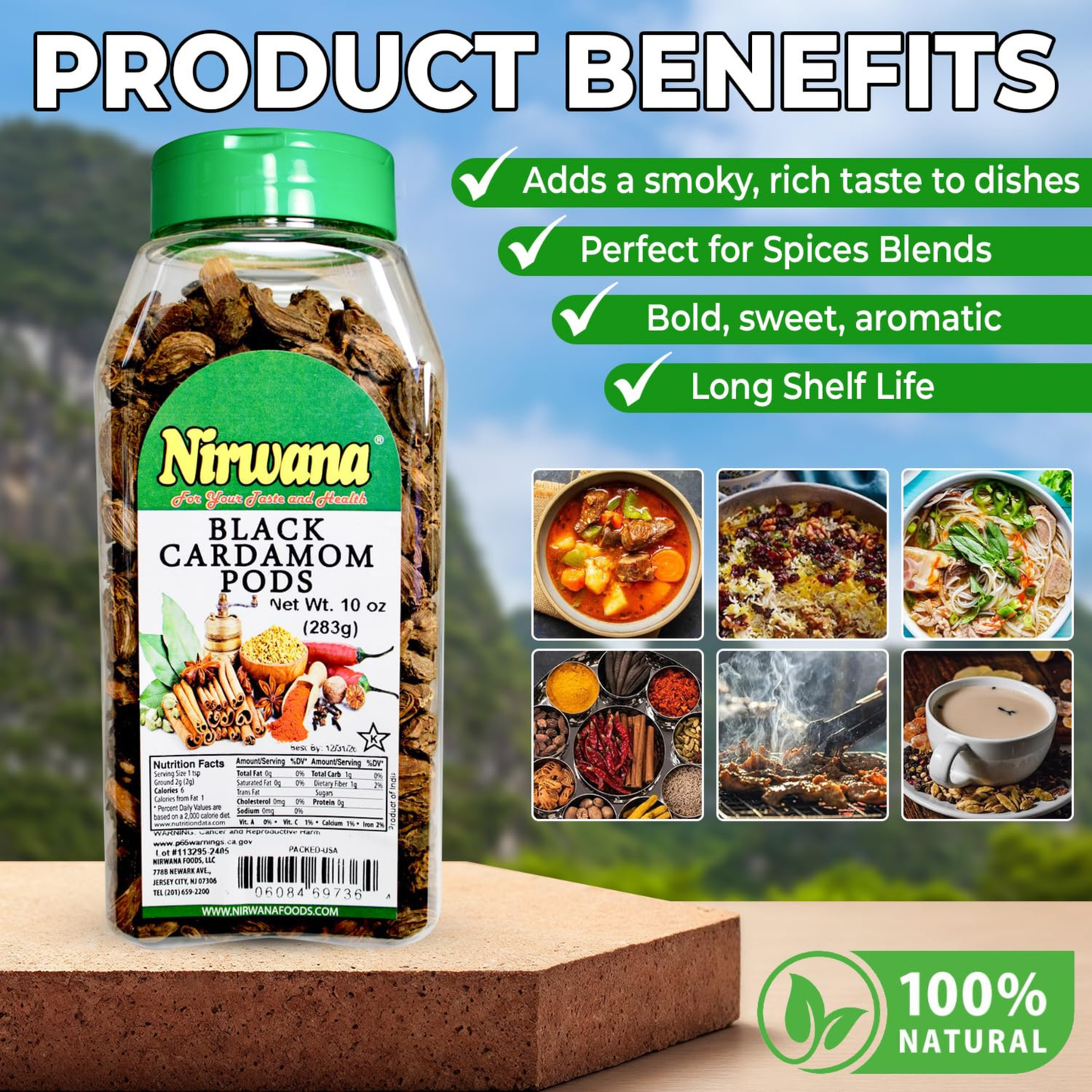 Nirwana Black Cumin Seeds – 14 oz Medium Jar | Premium Whole Nigella Seeds for Cooking & Spice Blends