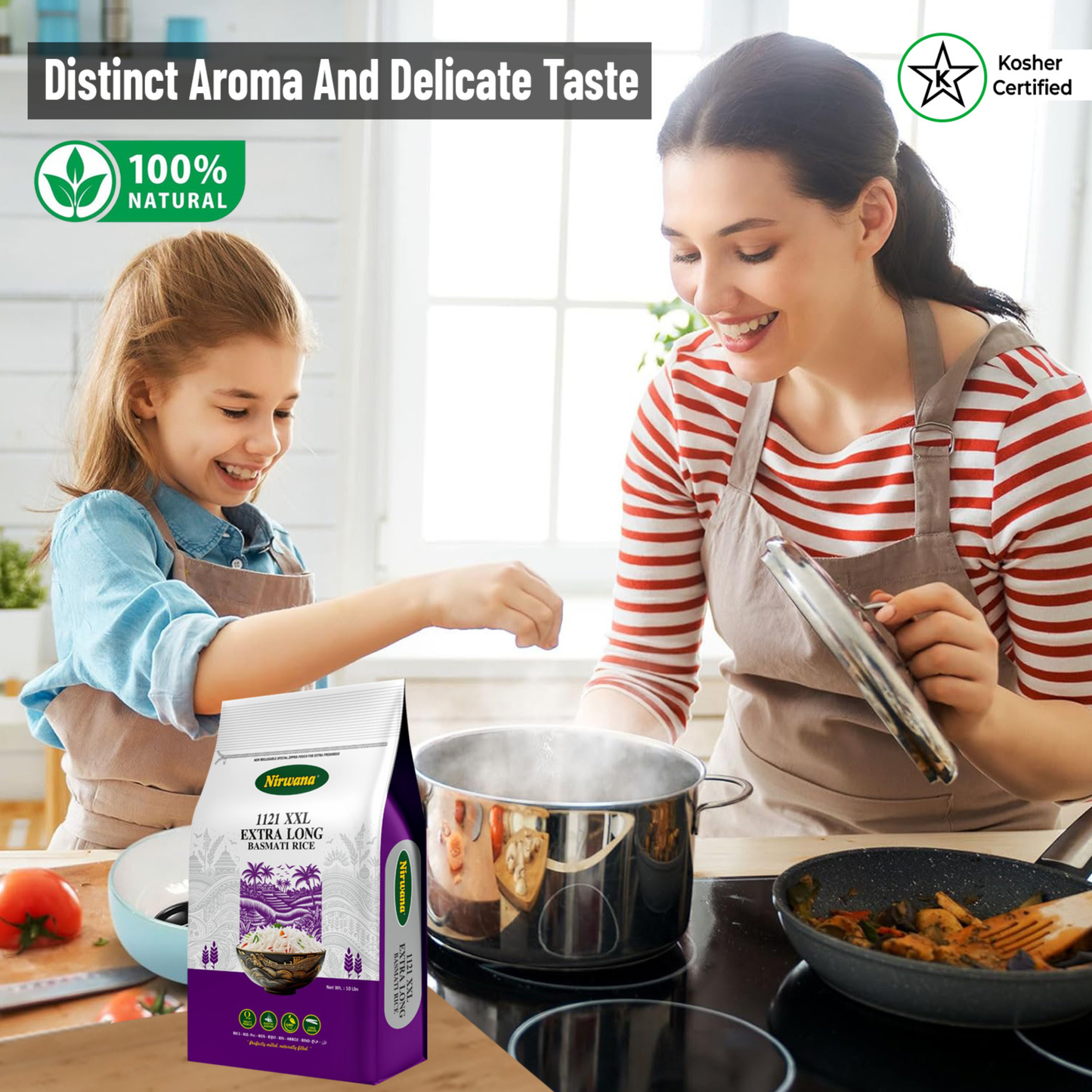 Nirwana – Naturally Aged Authentic Long Grain White Basmati Rice – 10 lbs