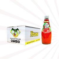 Nirwana Basil Seed Drinks – Assorted Flavors |Quantity: 24 Glass Bottles per Case |  Size: 9.8 fl oz (290ml) per Bottle