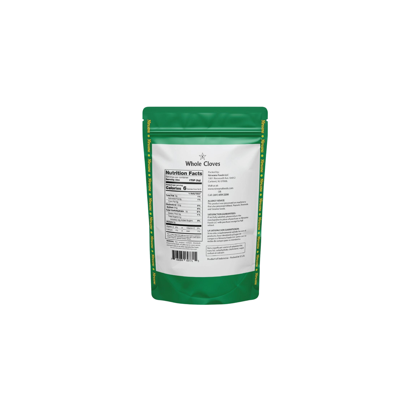 Nirwana Whole Cloves (Luang • Clavo) – 14 oz Resealable Pouch | Handpicked Large Buds | Premium Fresh & Aromatic Cloves for Cooking, Baking & Spice Mixes