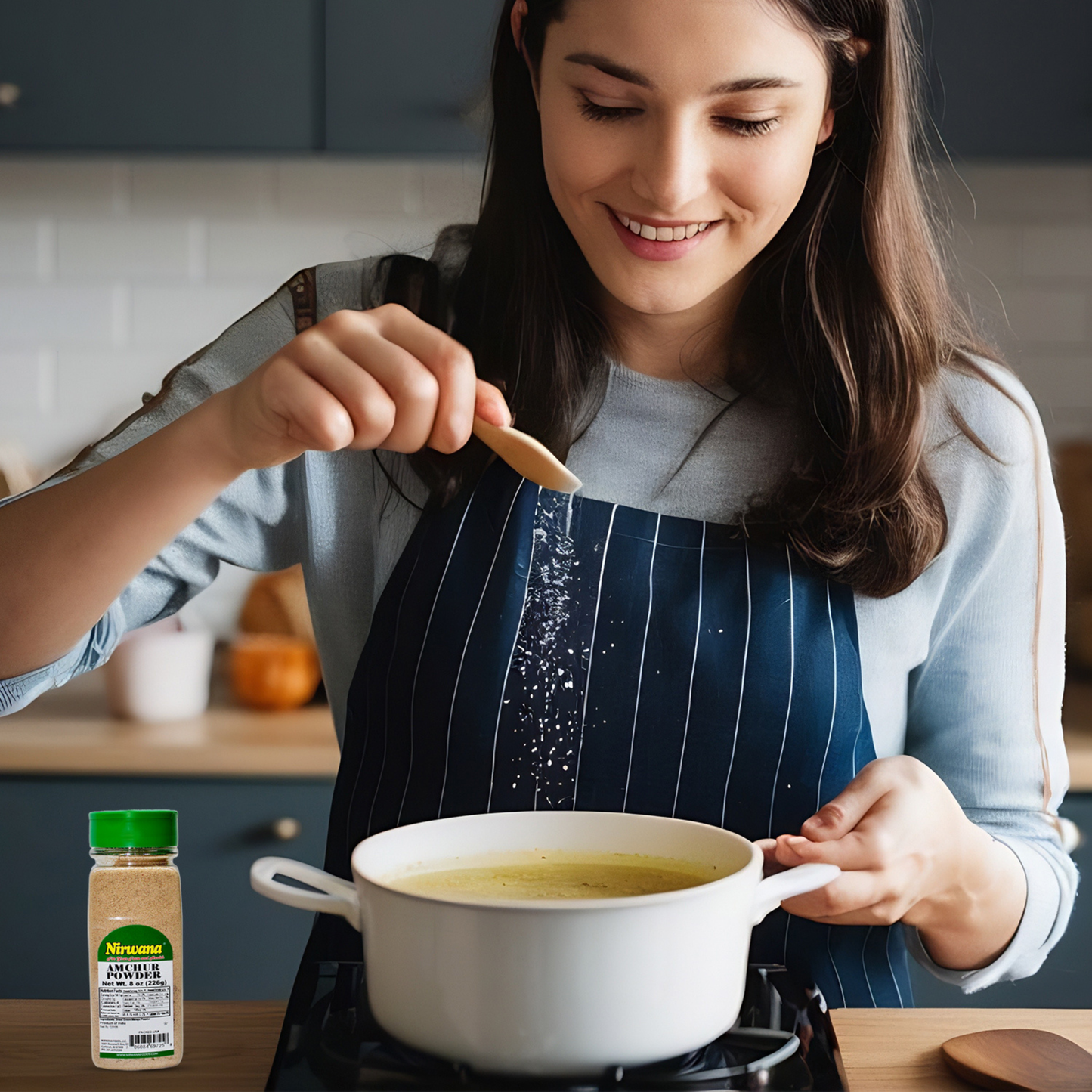 Nirwana Amchur Powder – 8oz Small Jar | Tangy, Aromatic Dried Mango Powder for Cooking & Seasoning