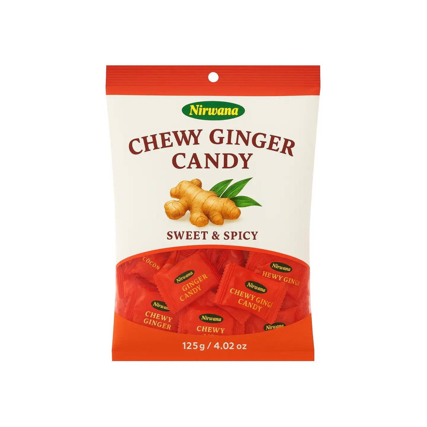 Nirwana Chewy Ginger Candy – Sweet & Spicy (125g / 4.02oz)