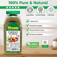 Nirwana Parsley Flakes – 2oz Medium Jar | Premium Dried Parsley for Cooking & Spice Blends