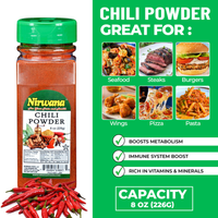 Nirwana Chili Powder Mild – 8 oz Small Jar | Bold, Aromatic & Mildly Spicy