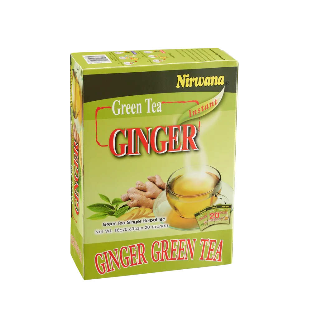 Nirwana Green Ginger Tea – Instant Tea Blend (10 & 20 Sachets) | Herbal Immune-Boosting Drink