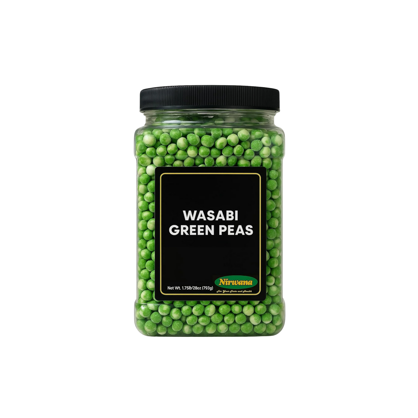 Nirwana Wasabi Green Peas – Crunchy & Spicy Snack (Large Jar)