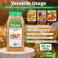 Nirwana Fenugreek Seeds – 24 oz Medium Jar | Premium Whole Fenugreek for Cooking & Spice Blends