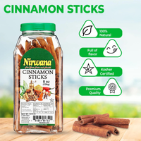 Nirwana Cinnamon Sticks – 8oz Medium Jar | Premium Whole Cinnamon for Cooking & Spice Blends