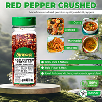 Nirwana Crushed Red Pepper – 5oz Small Jar | Premium Crushed Chili for Cooking & Spice Blends