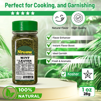 Nirwana Mint Leaves – 1 oz Small Jar | Premium Dried Mint for Cooking, Tea & Spice Blends