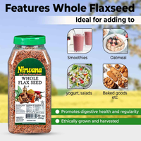 Nirwana Whole Flaxseed – 20oz | Premium Nutritious Flax Seeds for Cooking, Baking & Smoothies