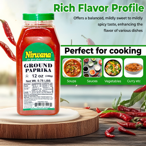 Nirwana Red Pepper Cayenne – 16oz Medium Jar | Premium Spicy Ground Chili for Cooking & Spice Blends