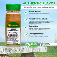 Nirwana Jerk Seasoning – 8oz Small Jar | Premium Caribbean Spice Blend for Cooking & Marinades