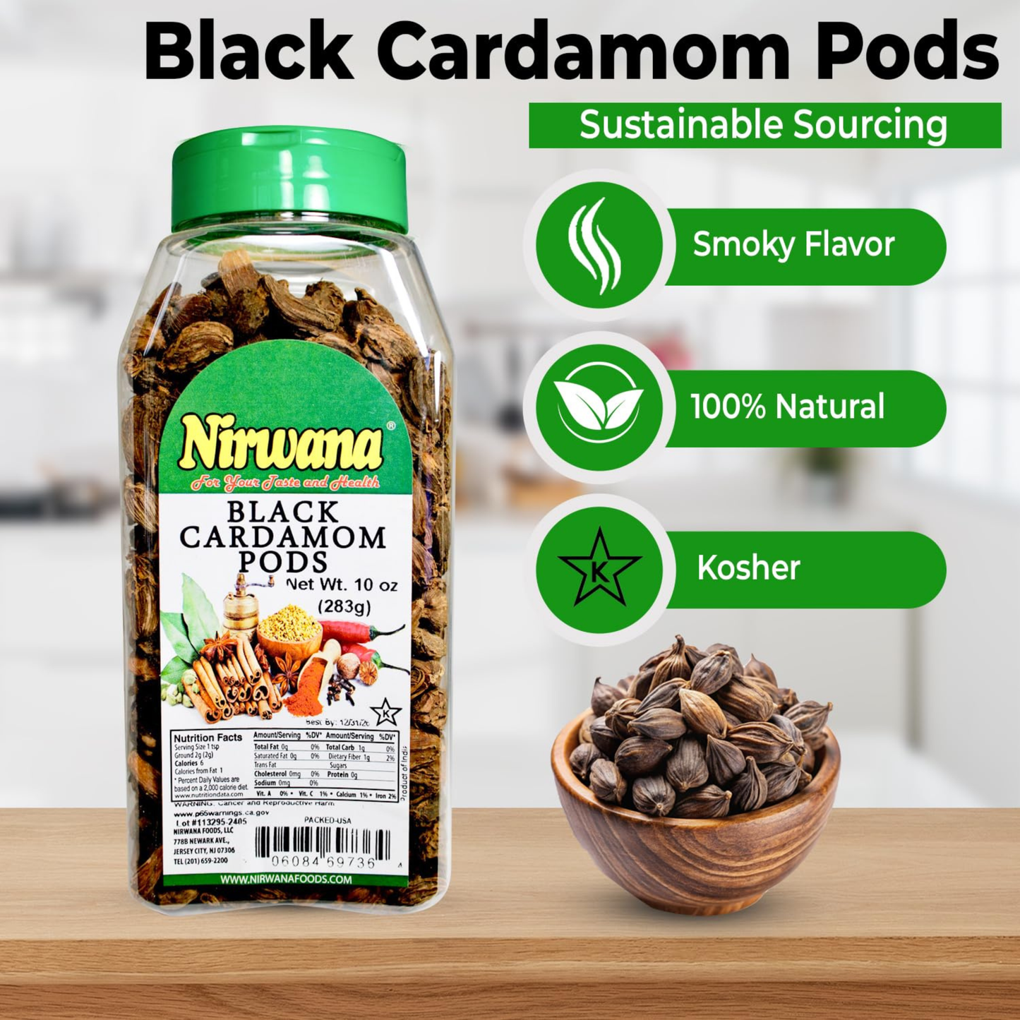 Nirwana Black Cumin Seeds – 14 oz Medium Jar | Premium Whole Nigella Seeds for Cooking & Spice Blends