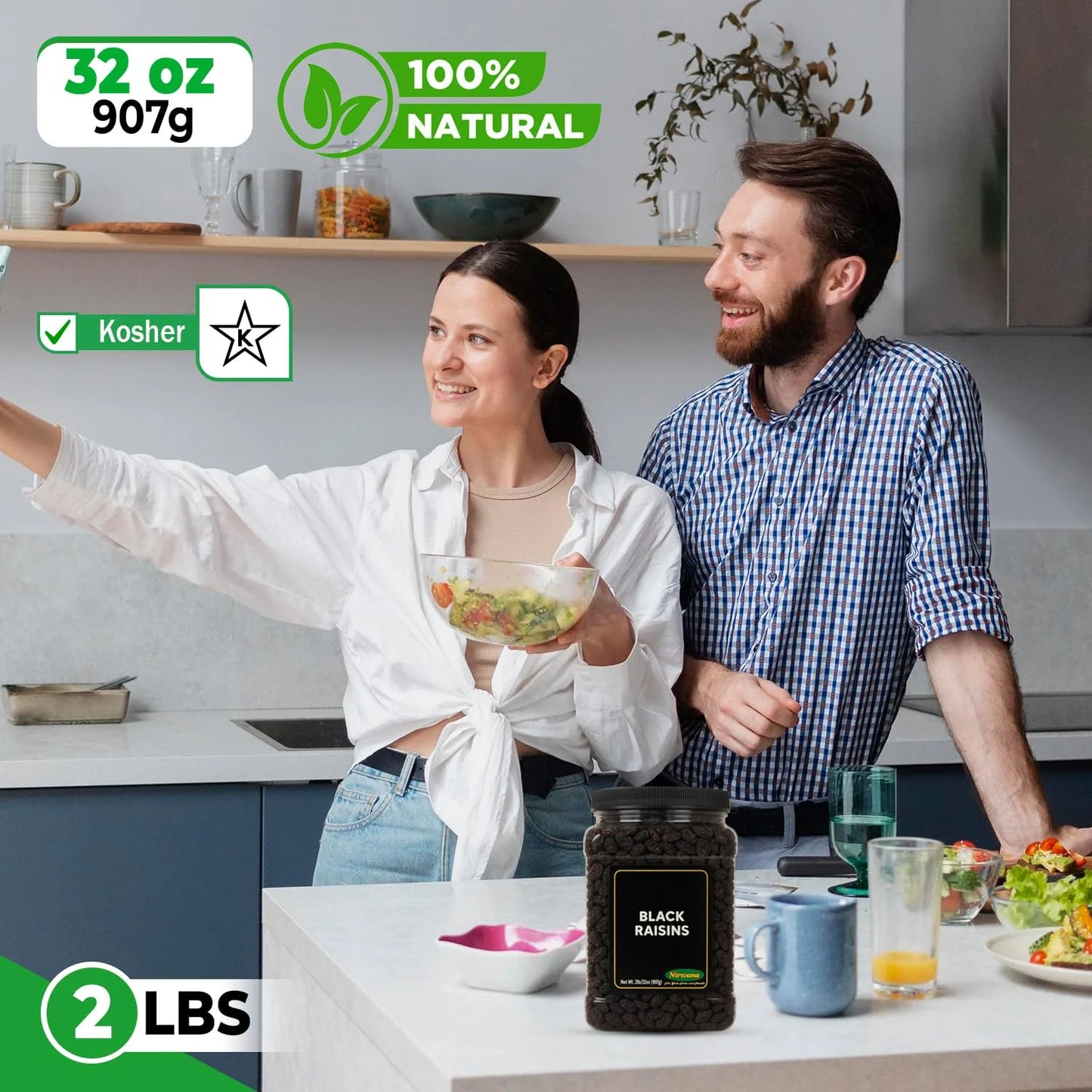 Nirwana Black Raisins – Premium Quality (Large Jar)