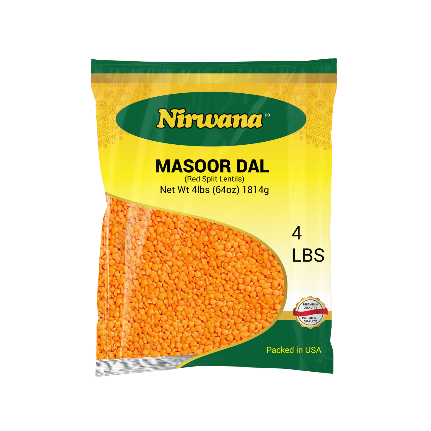 Nirwana Red Split Lentils (Masoor Dal) – 4 lbs Bag | Protein-Rich Lentils for Curries & Soups