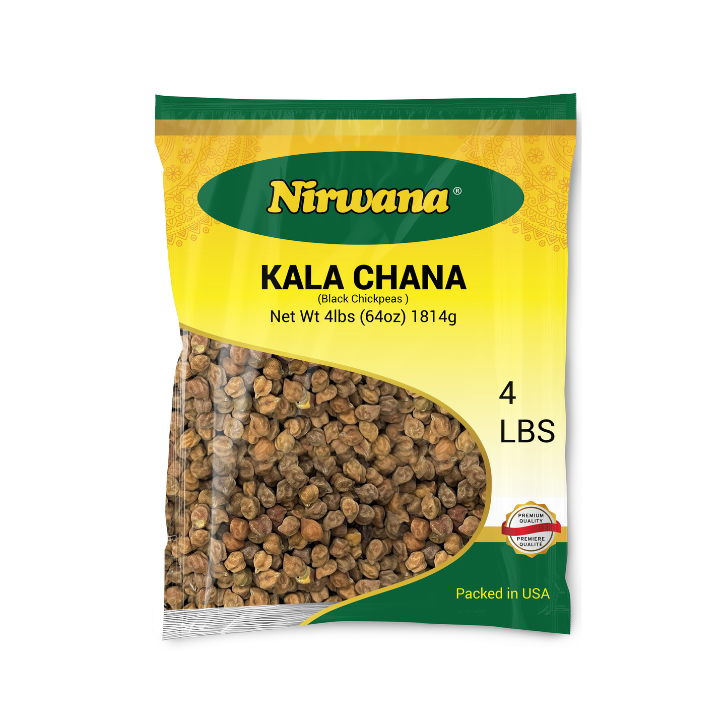 Nirwana Black Chickpeas (Kala Chana) – 4 lbs Bag | Premium Whole Garbanzo Beans for Curries, Soups & Snacks