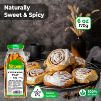 Nirwana Cinnamon Flat – 6oz Medium Jar | Premium Whole Cinnamon for Cooking & Spice Blends