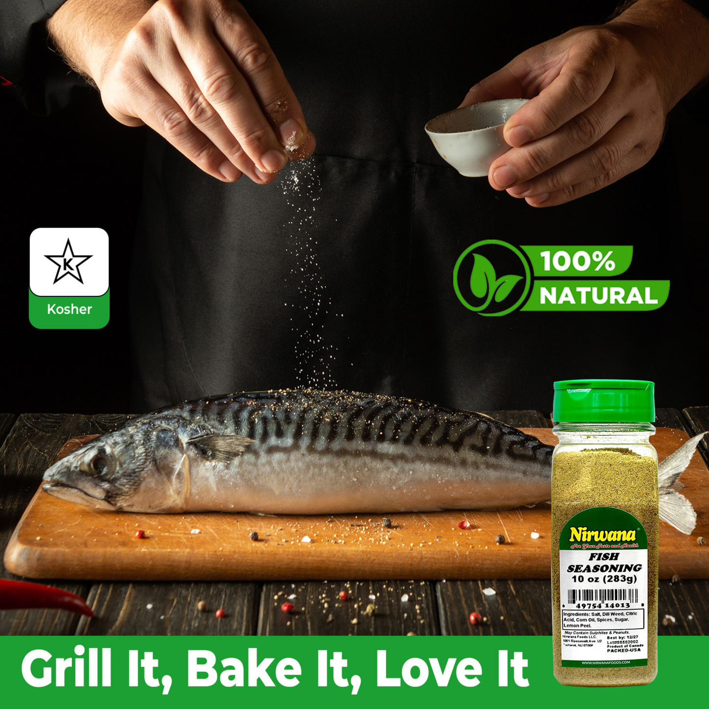 Nirwana Fish Seasoning – 10oz Jar | Bold, Flavorful Spice Blend for Seafood & Cooking