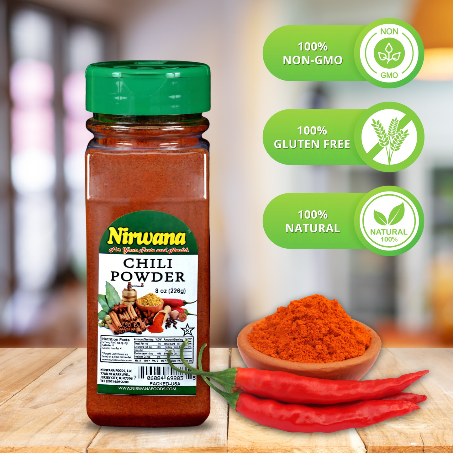 Nirwana Chili Powder – 8oz Small Jar | Bold, Spicy & Aromatic Cooking Spice