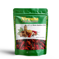 Nirwana Whole Stemless Chili 3.5 oz – Premium Bold & Spicy Whole Chilies, Perfect for Curries, Sauces, Pickles & Spice Blends, Resealable Stand-Up Pouch, All-Natural Gourmet Seasoning