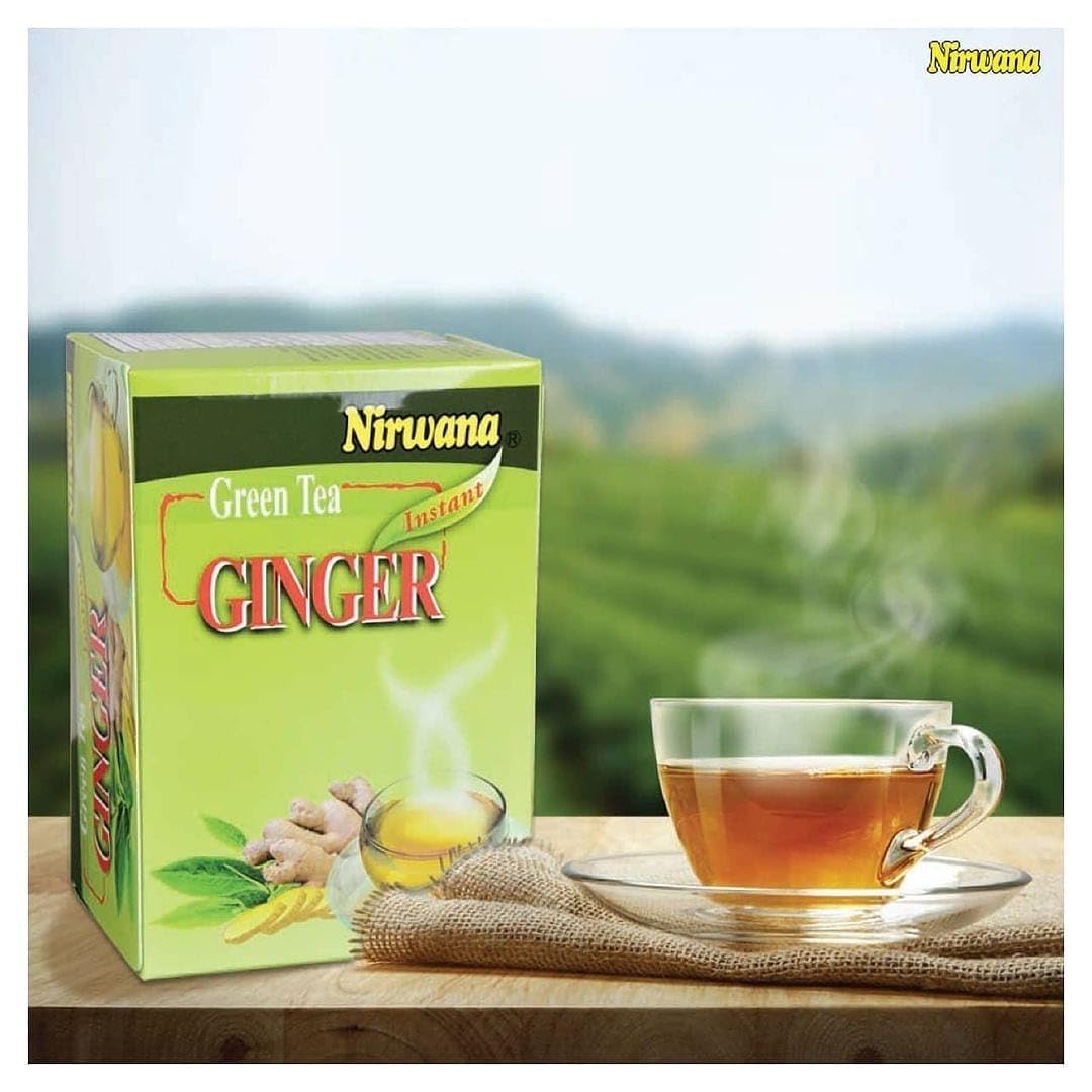 Nirwana Green Ginger Tea – 20 Instant Tea Sachets | Herbal Immune-Boosting Drink