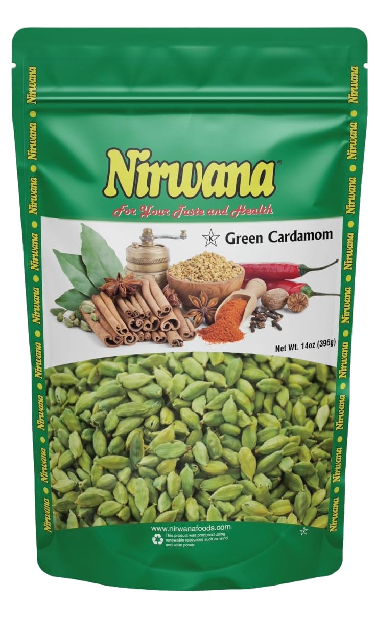 Premium Green Cardamom Pods - Aromatic Whole Cardamom for Cooking, Baking, Chai, and Curries - Ideal for Spices, Teas, and Authentic Recipes