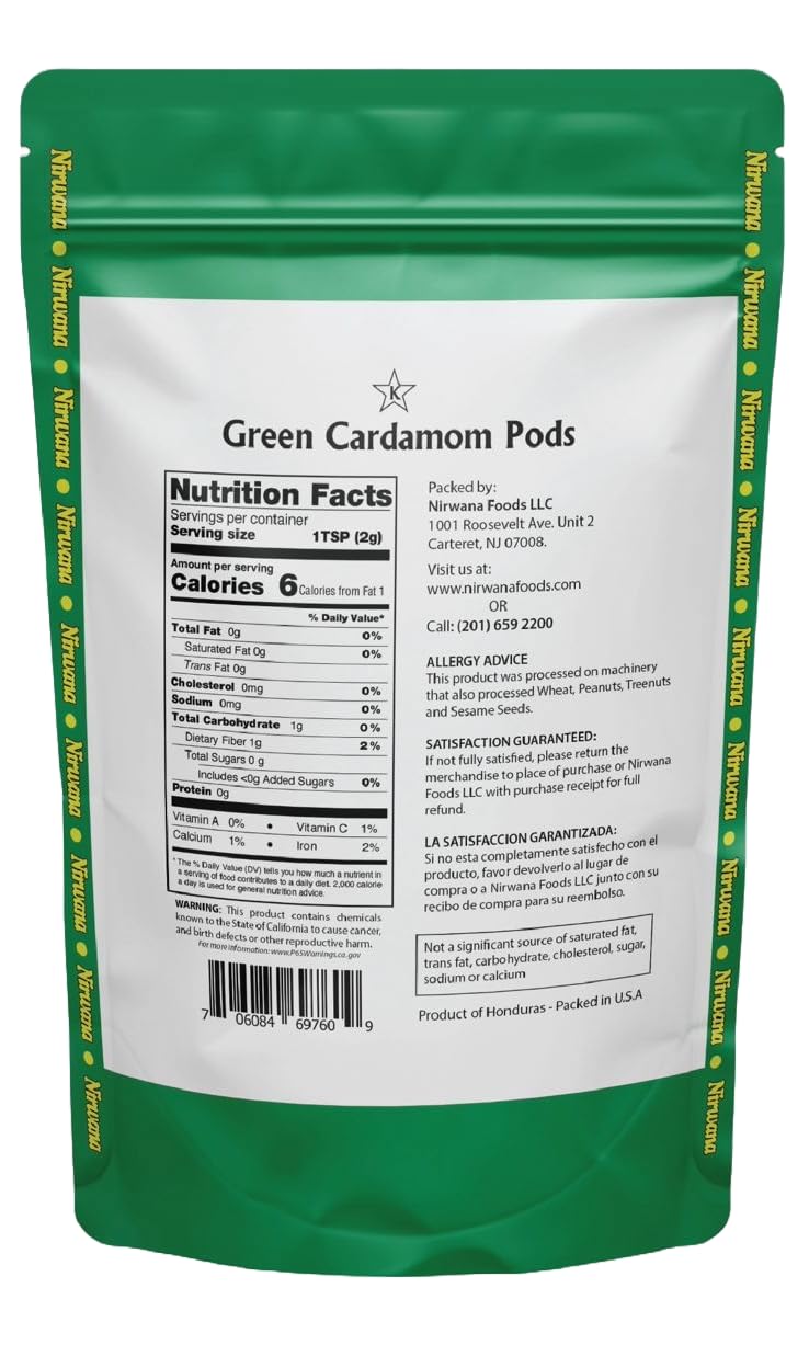 Premium Green Cardamom Pods - Aromatic Whole Cardamom for Cooking, Baking, Chai, and Curries - Ideal for Spices, Teas, and Authentic Recipes