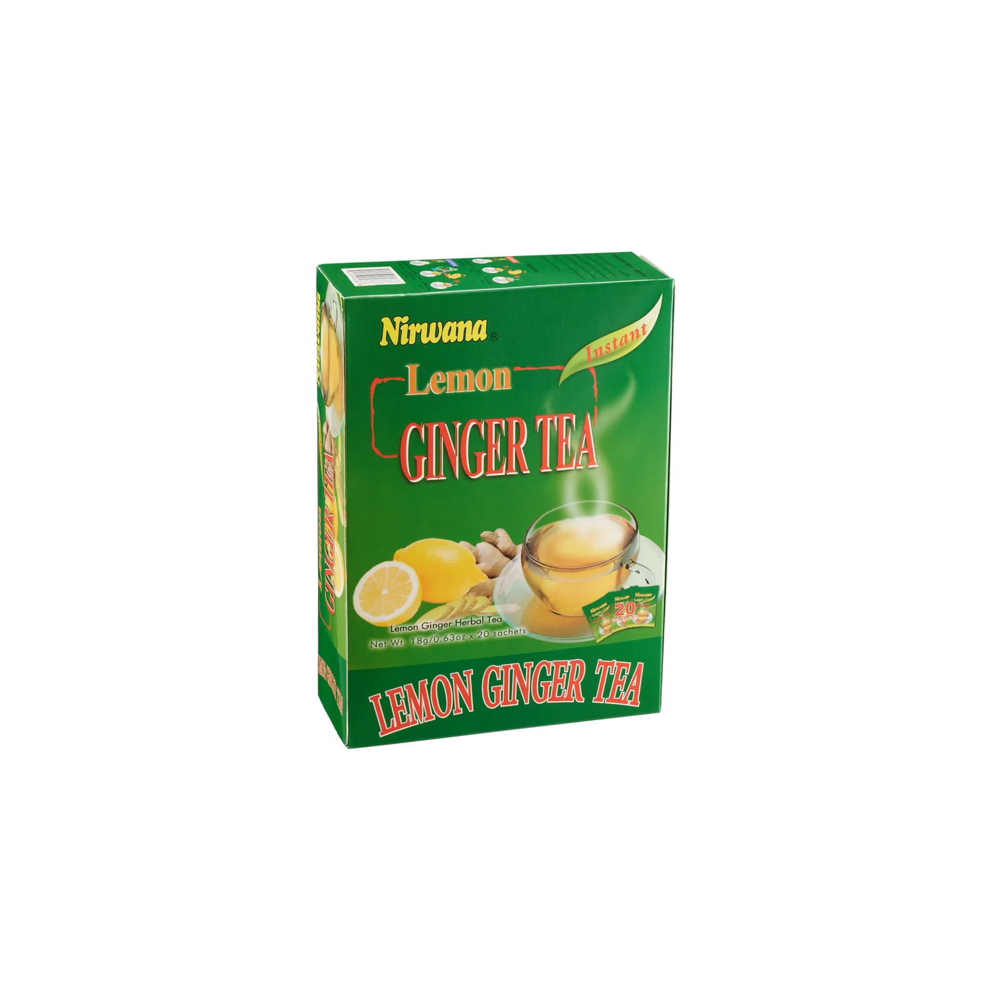 Nirwana Lemon Ginger Tea – Instant Tea Blend (10 & 20 Sachets) | Herbal Immunity Drink