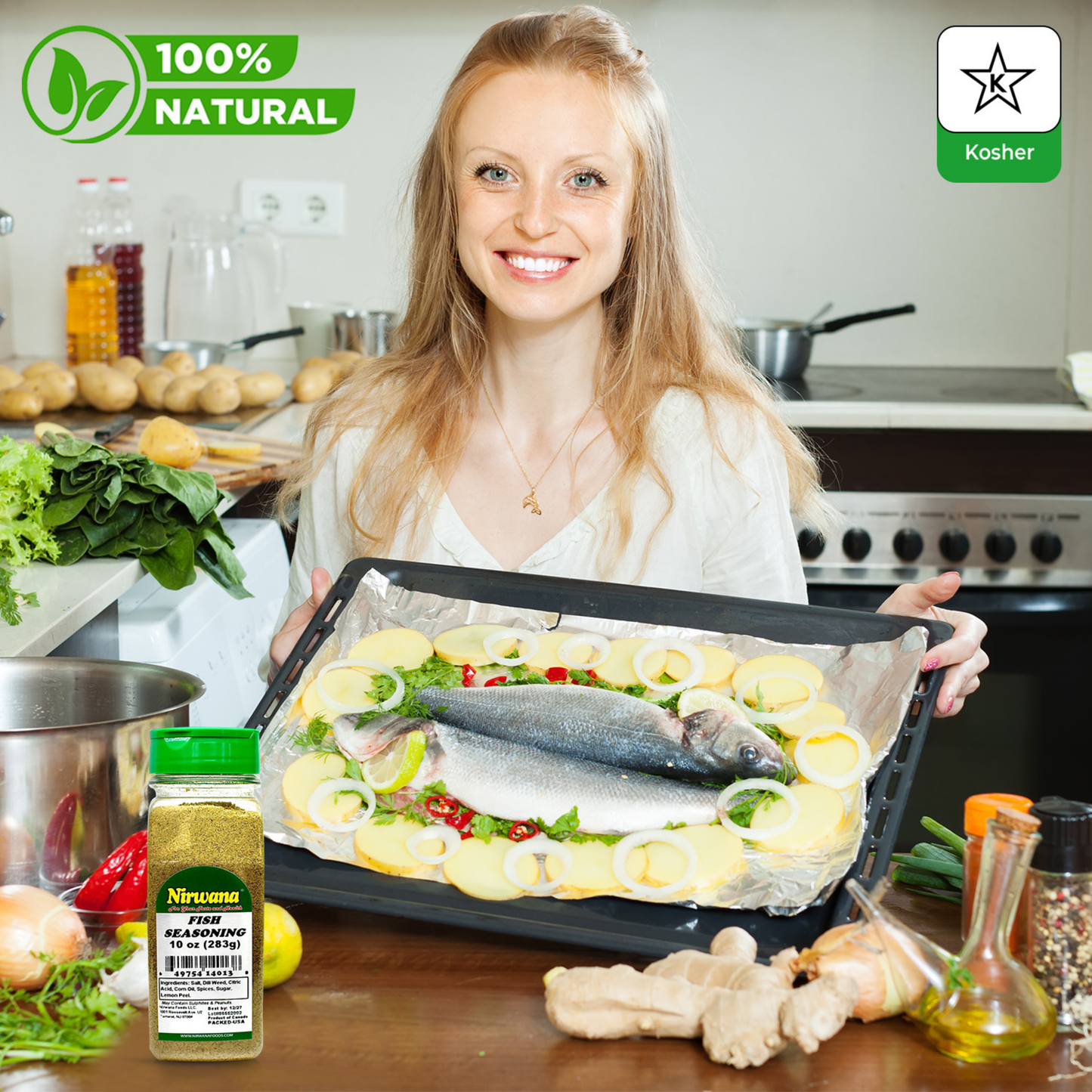 Nirwana Fish Seasoning – 10oz Jar | Bold, Flavorful Spice Blend for Seafood & Cooking