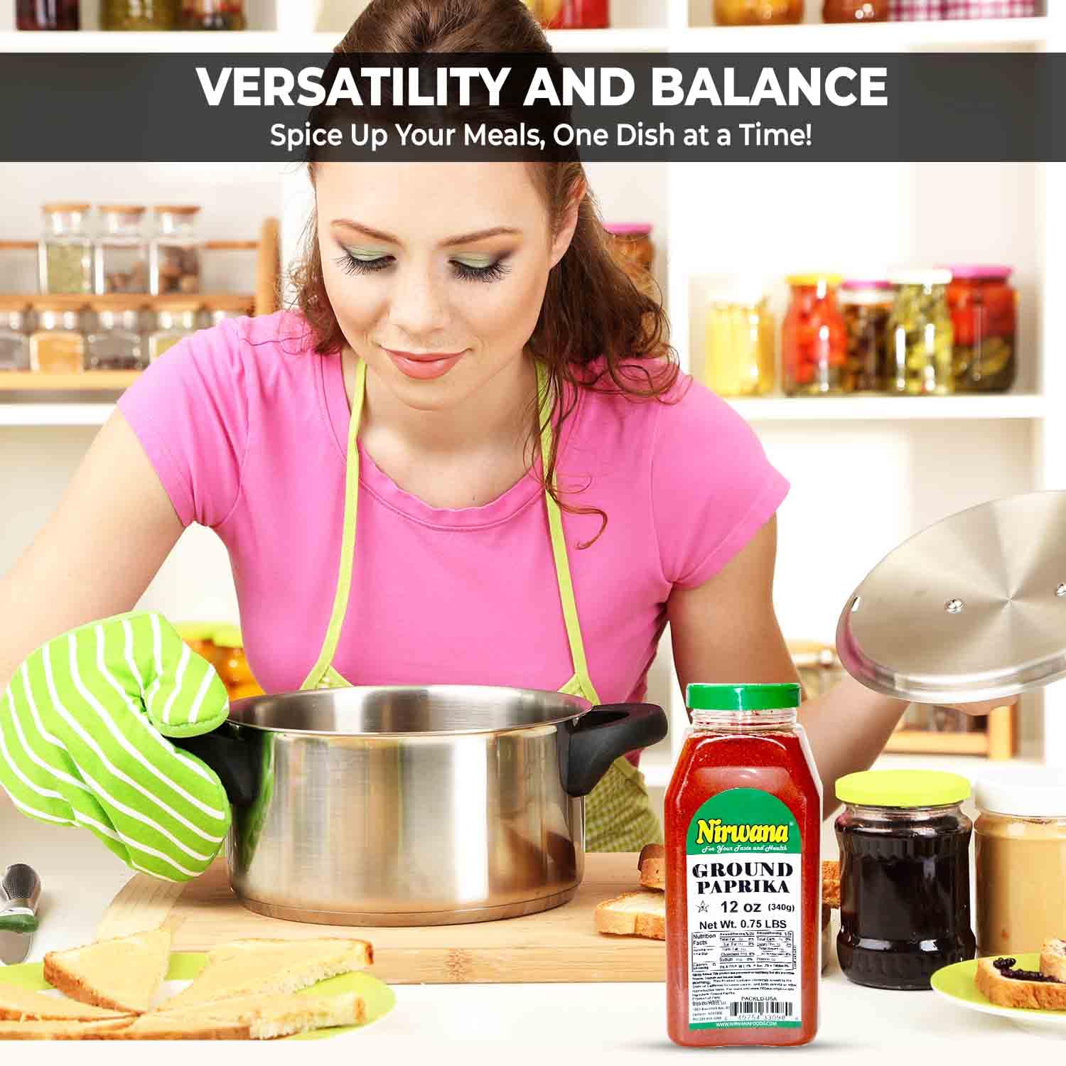 Premium Paprika – Bold, Smoky Flavor for Cooking and Seasoning – Perfect for Stews, Grilled Meats, and Vegetables – Essential Spice Rack Staple Jar By Nirwana - 12oz