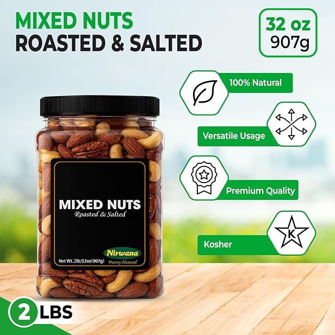 Nirwana Mixed Nuts – Roasted & Salted Premium Snack (Jar)