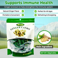 Nirwana Ginger Candy – Individually Wrapped for Nausea Relief, Freshness & Motion Sickness Support – Bulk Candy for Travel, Pregnancy, and Everyday Enjoyment 125G/4.02 oz Original Flavour (1pack)