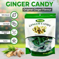 Nirwana Ginger Candy – Individually Wrapped for Nausea Relief, Freshness & Motion Sickness Support – Bulk Candy for Travel, Pregnancy, and Everyday Enjoyment 125G/4.02 oz Original Flavour (1pack)