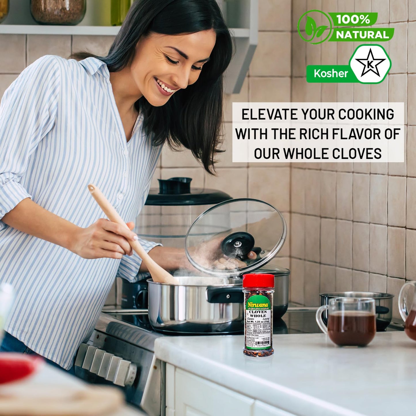 Nirwana Cloves Whole – 1.25 oz Extra-Small Jar | Luang • Clavo | Premium Whole Cloves for Cooking, Baking, Tea & Spice Blends