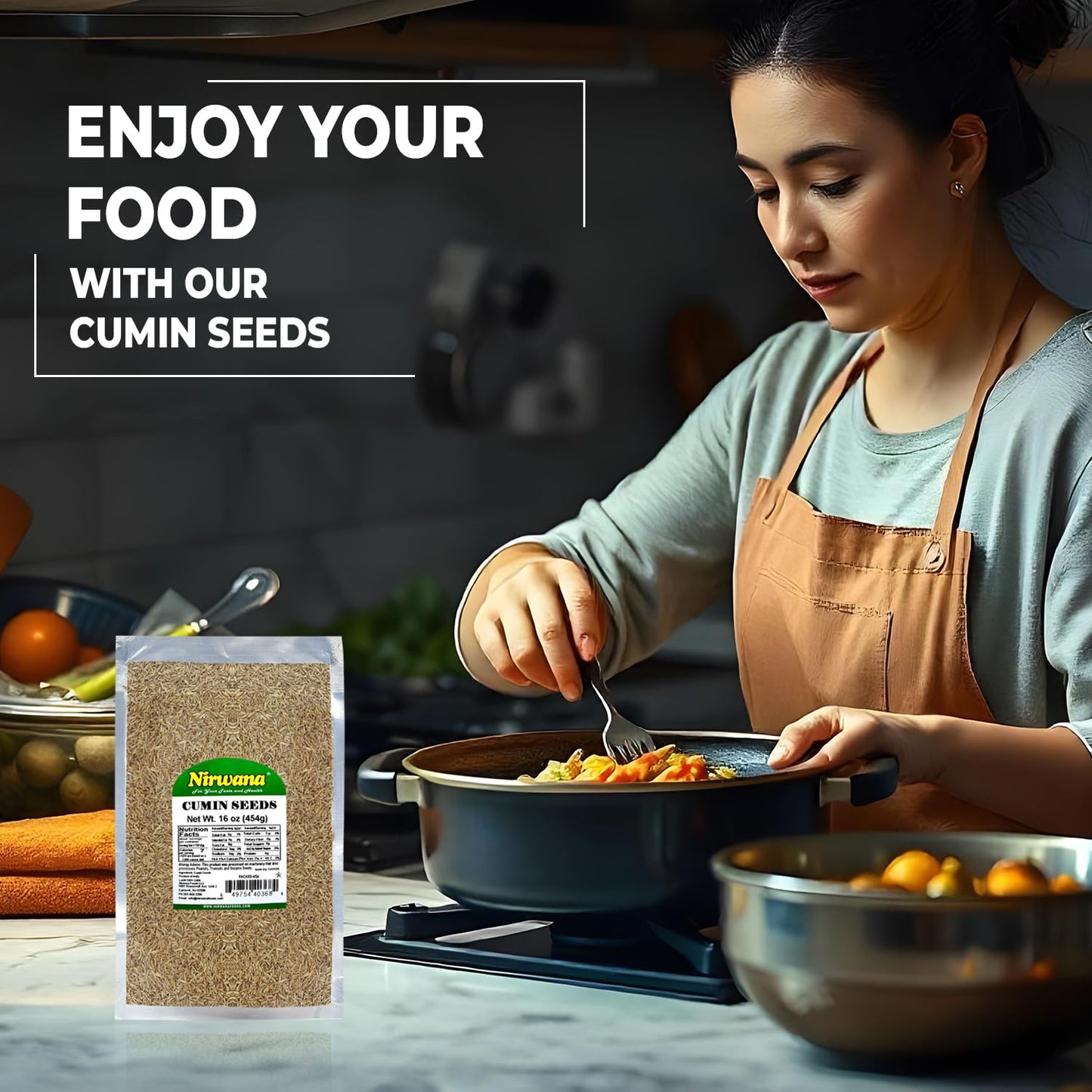 Whole Cumin Seeds – Premium Grade, Bold & Earthy Flavor | Ideal for Cooking, Curries, Seasoning & Spice Blends 1lb by Nirwana