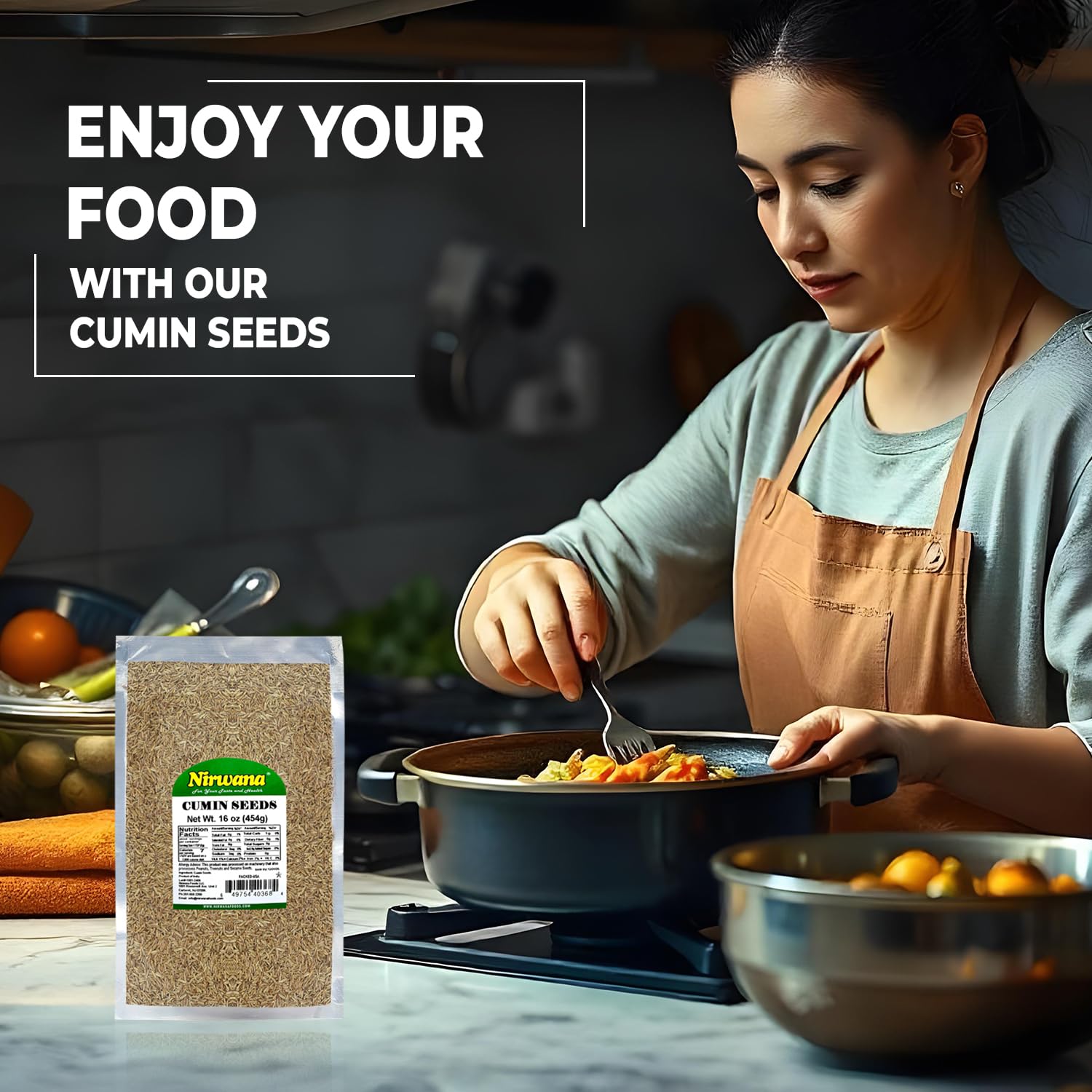 Whole Cumin Seeds – Premium Grade, Bold & Earthy Flavor | Ideal for Cooking, Curries, Seasoning & Spice Blends 1lb by Nirwana