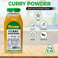 Premium Curry Powder – Gluten-Free, Vegan, and Non-GMO – Perfect for Cooking with Chicken, Shrimp, Tofu, and Vegetables – Adds Flavor to Soups, Snacks, and Meals 16 oz Jar By Nirwana