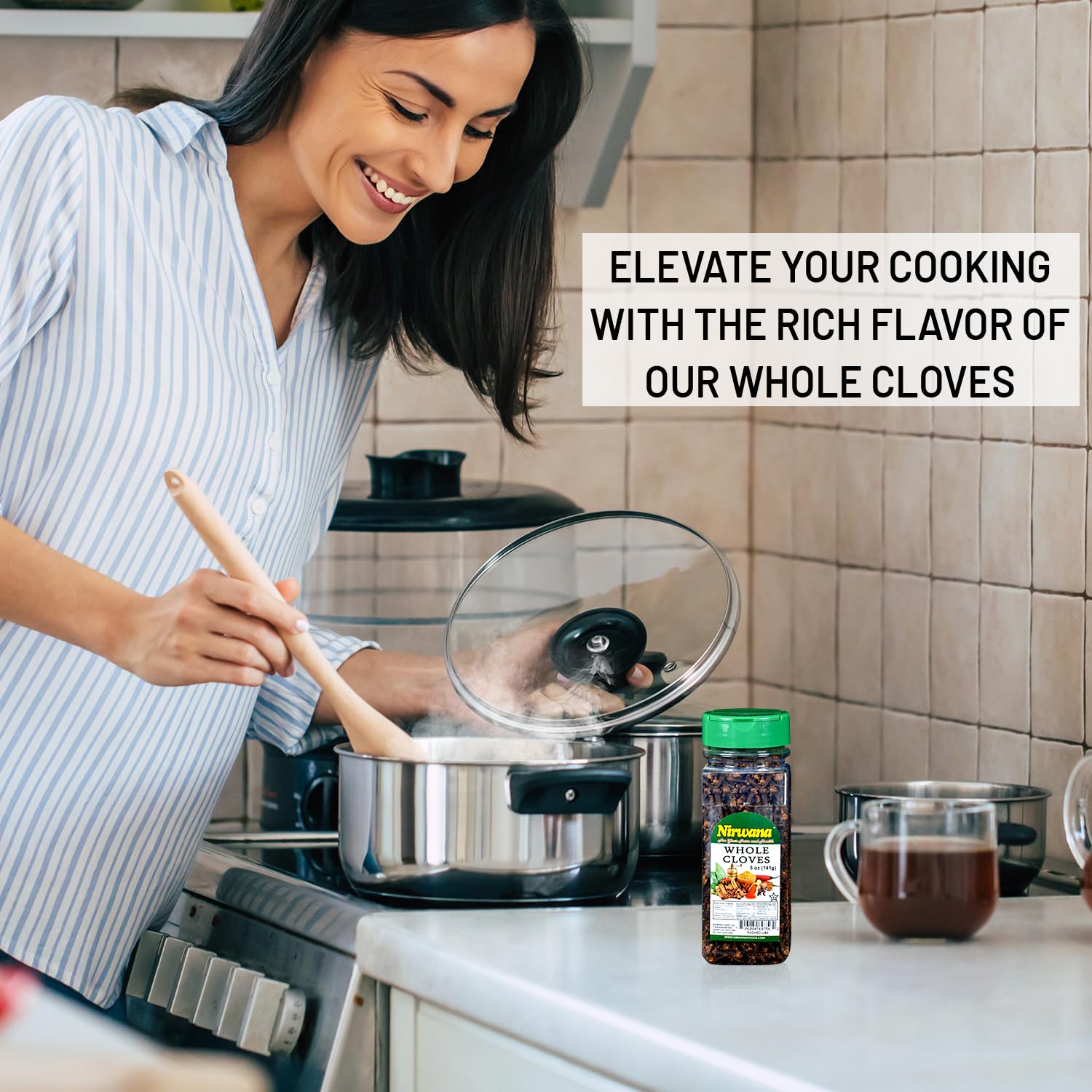 Whole Cloves | Premium Quality for Cooking, Baking, and Beverages | Natural and Aromatic | Ideal for Spices, Seasoning, and Home Remedies - 5 oz Jar by Nirwana