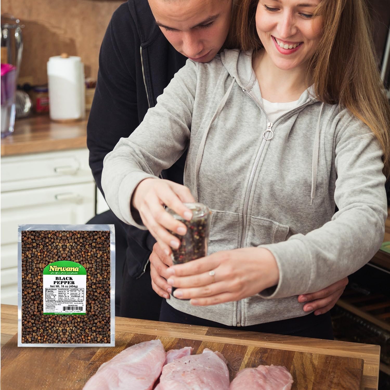 Whole Black Pepper – Bold & Aromatic Pepper for Grinders, Cooking & Seasoning | Ideal for Steaks, BBQ, Soups, and More 16 oz Pouch By Nirwana