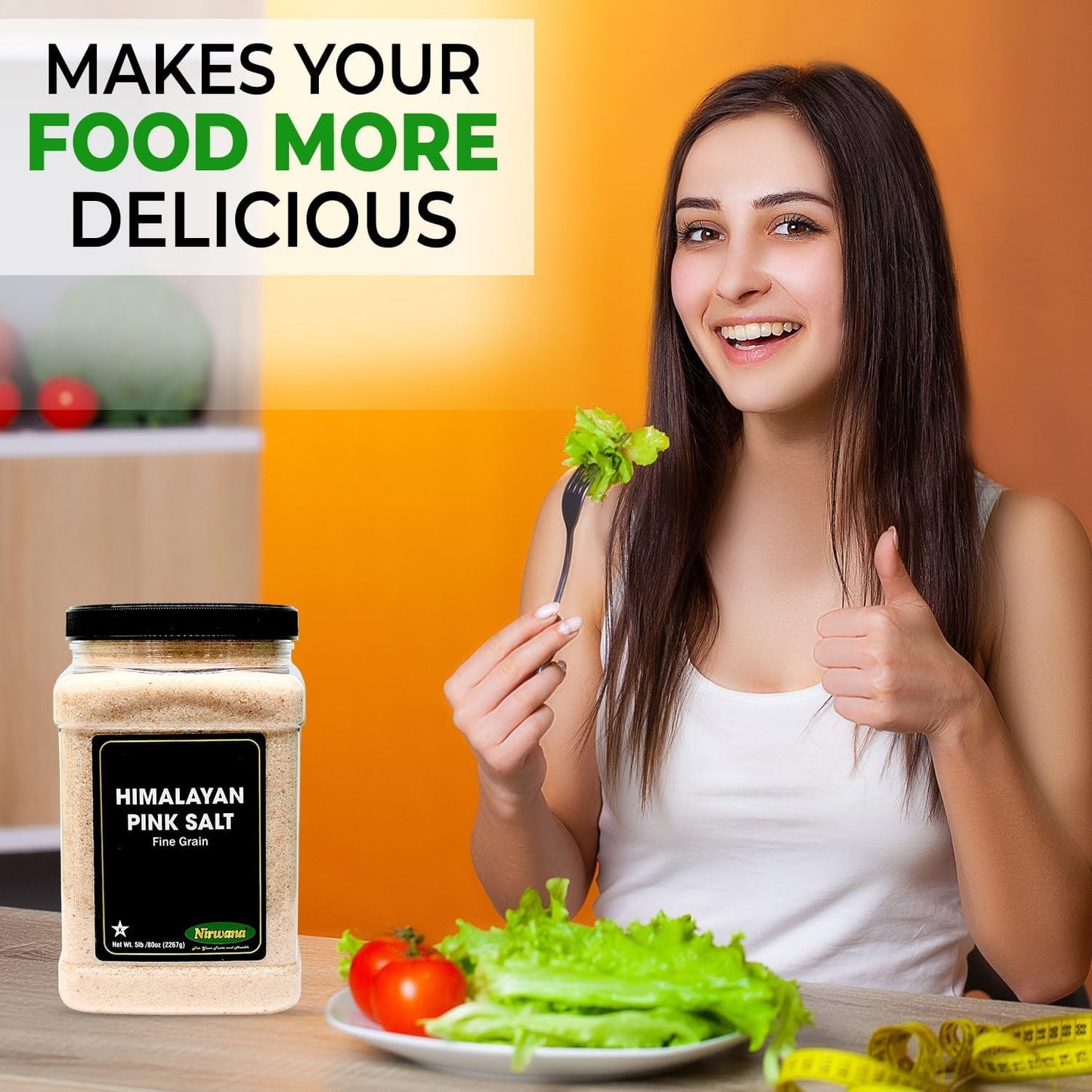 Nirwana Himalaya Pink Salt Fine - Plastic Jar - Sourced From the richest mineral mines in the Himalayan Mountains! – Flaky, & Mineral-Rich – Compatible with Spice Grinders & Salt Shakers 5lb