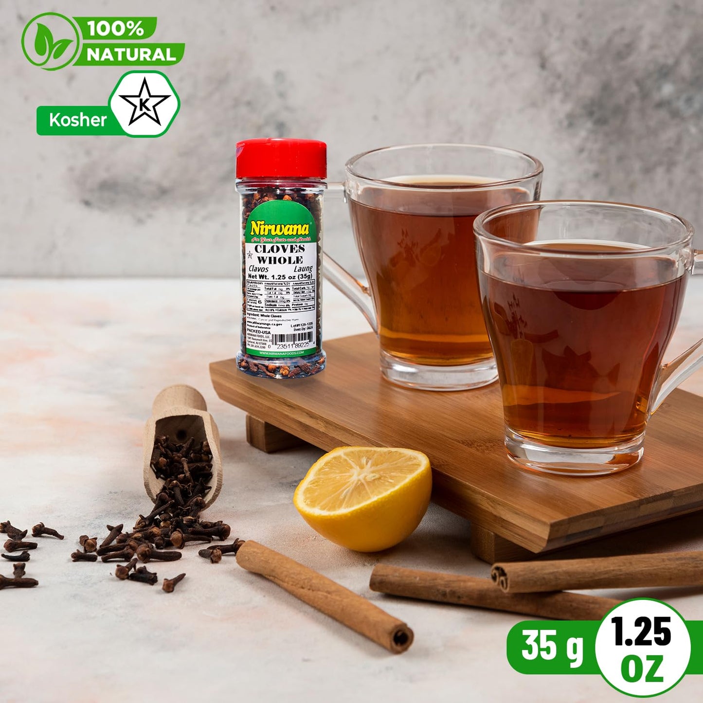 Nirwana Cloves Whole – 1.25 oz Extra-Small Jar | Luang • Clavo | Premium Whole Cloves for Cooking, Baking, Tea & Spice Blends