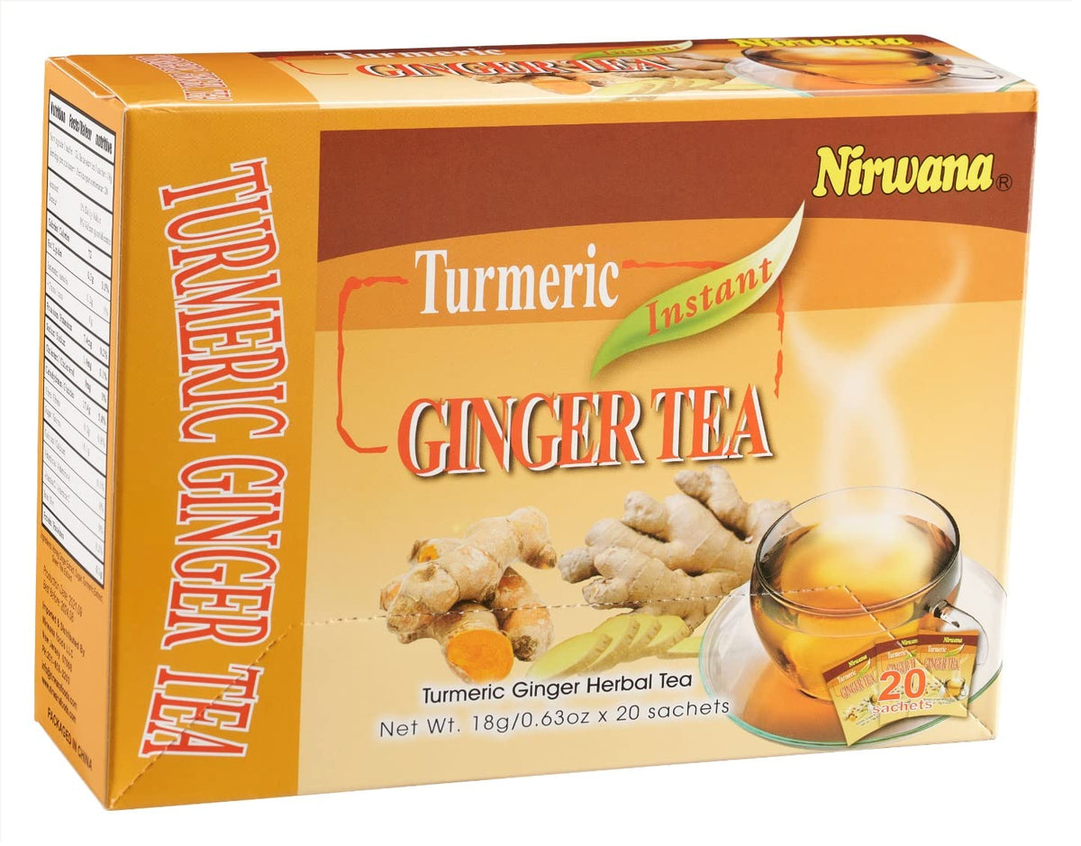 Turmeric Ginger Tea – Warming Herbal Blend with Spices – Soothing & Aromatic Loose Leaf or Tea Bags 20 Sachets