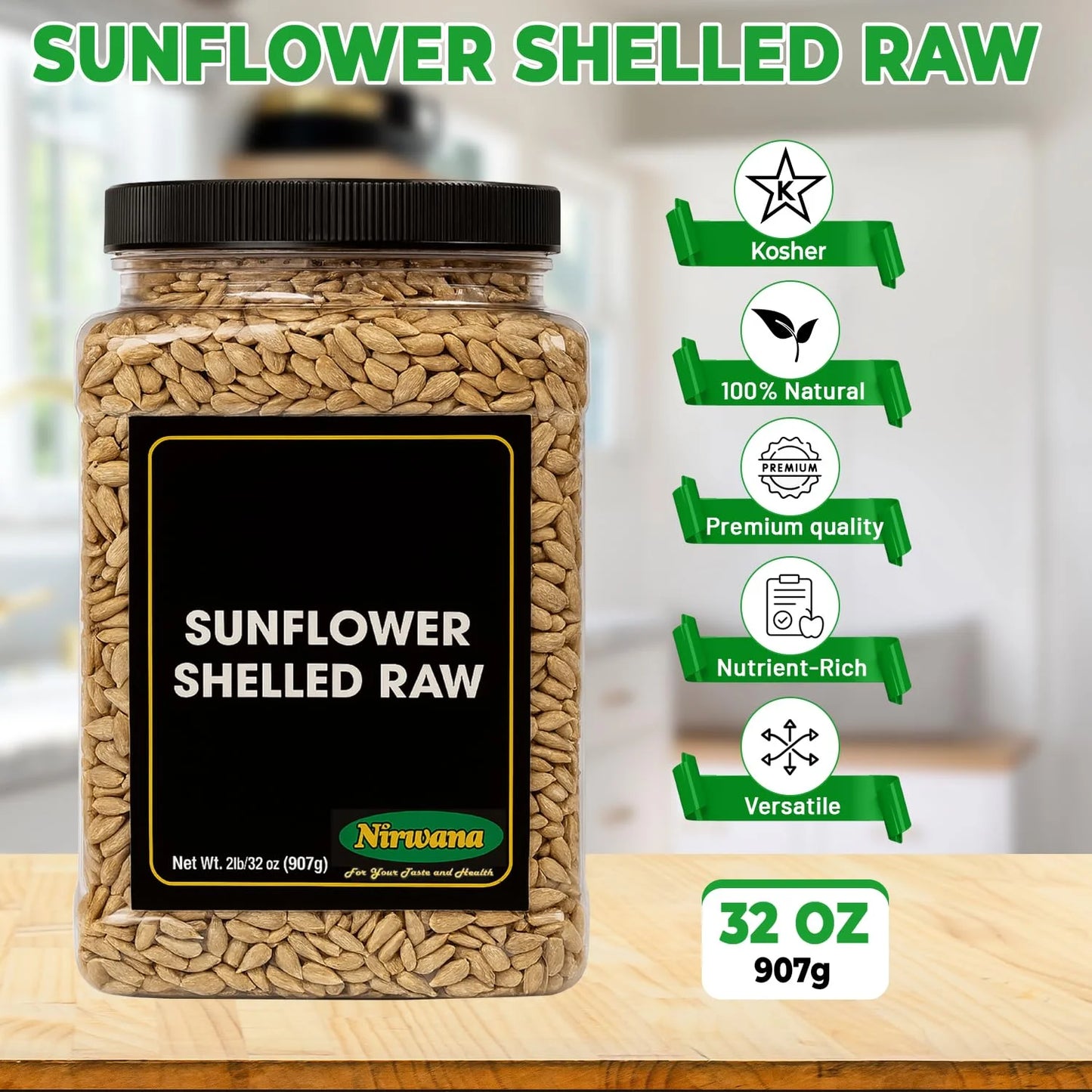 Nirwana Sunflower Shelled Raw – Premium Quality (Jar)