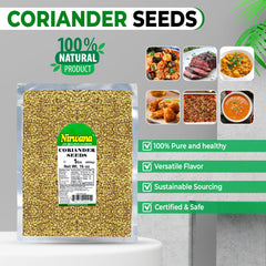 Coriander Seeds 1lb by Nirwana Whole Coriander for Cooking, Baking, and Spices Perfect for Curry, Spice Mixes, and Teas