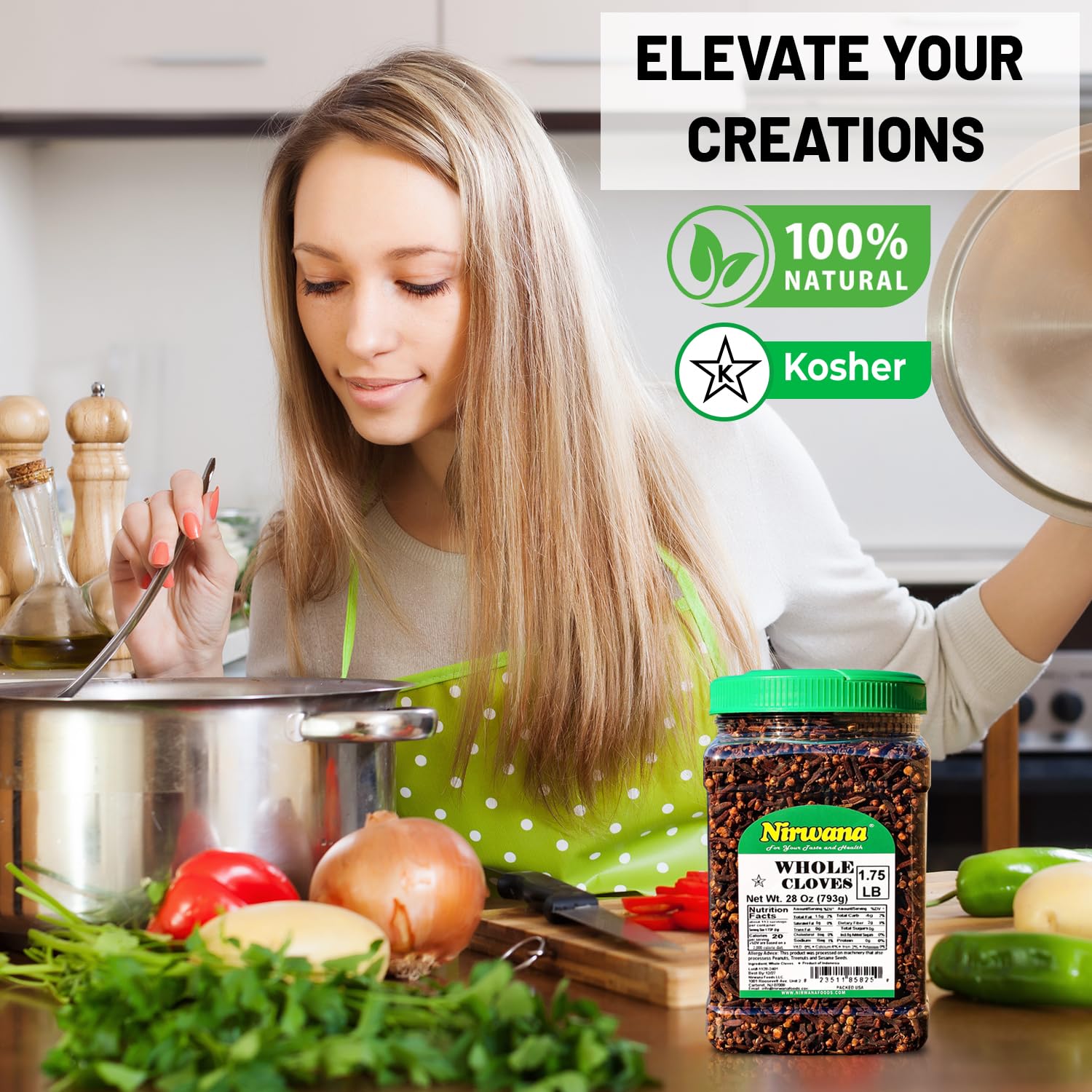 Nirwana Cloves Whole 1.75 lb | 28 oz | Laung | Clavo | (793g) Premium Quality for Cooking, Baking, and Beverages, Hand Selected, Spice ~ All Natural | Ideal for Spices and Seasoning