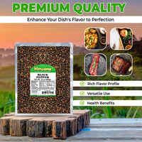 Whole Black Pepper – Bold & Aromatic Pepper for Grinders, Cooking & Seasoning | Ideal for Steaks, BBQ, Soups, and More 16 oz Pouch By Nirwana