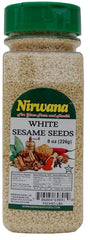 White Sesame Seeds Premium Raw and Untoasted | Perfect for Cooking, Baking, and Garnishing | Ideal for Hummus, Sushi, Bagels, and More | EBT Eligible Jar By Nirwana - 8 oz - Free of artificial preservatives or chemicals