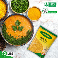 Nirwana Split Pigeon Peas (Toor Dal) – 2 lbs Bag | Premium Yellow Lentils for Curries & Soups